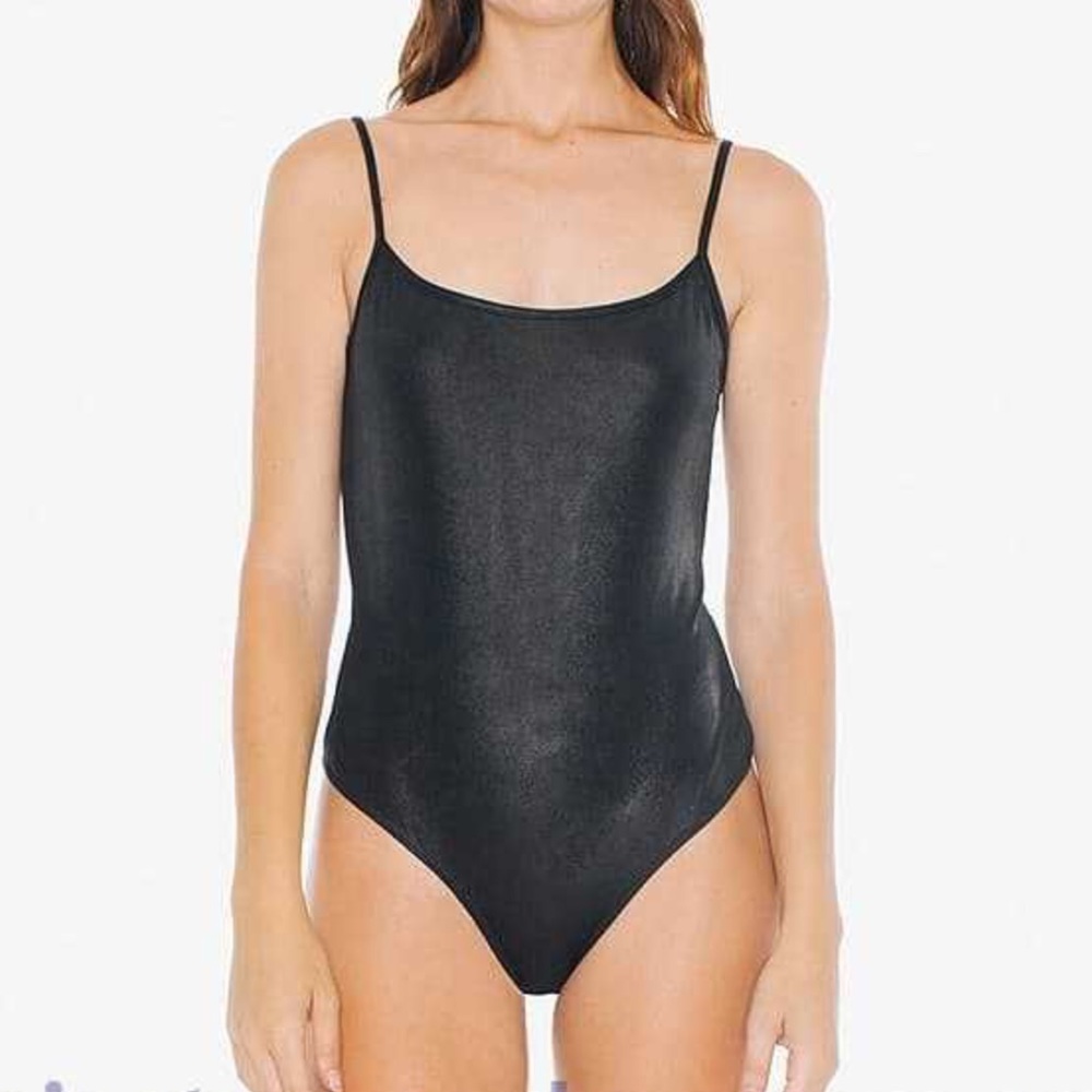 America Apparel metallic jersey U back bodysuit